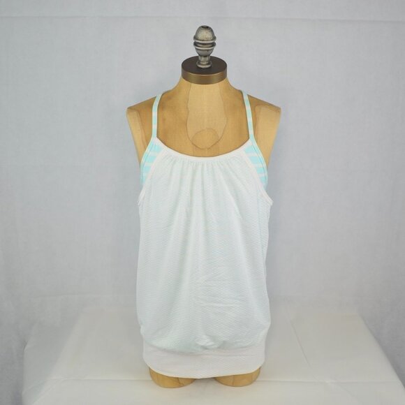 ivivva Double Dutch Tank Size 10 in White & Mint - Picture 2 of 4